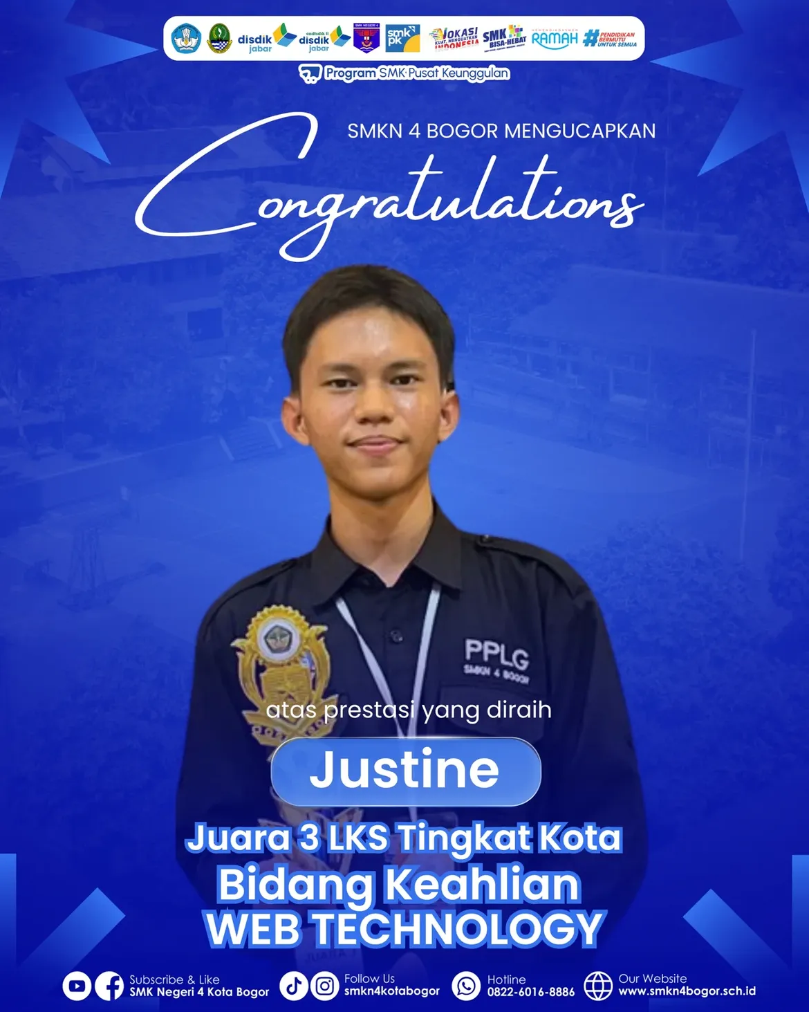 Juara 3 LKS Tingkat Kota Bidang Keahlian WEB TECHNOLOGY